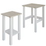 Hanah Home Gina 2 Juego de Mesas Auxiliares Blanco y Travertino